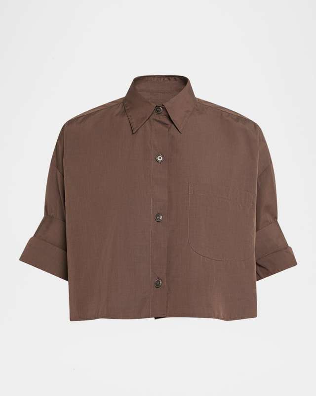 Next Ex Cropped Button-Front Shirt